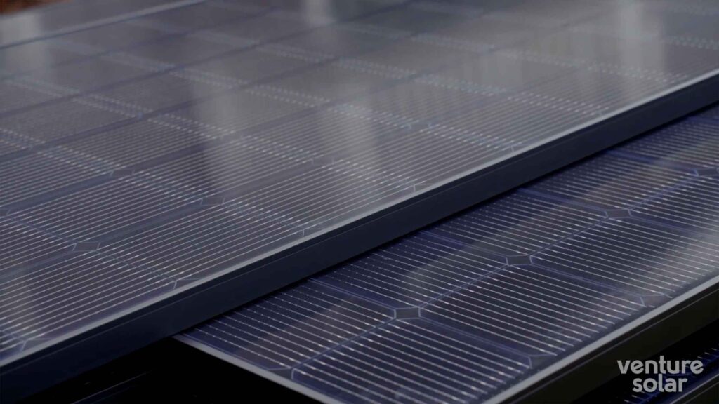 Solar panels on roof of residencial home